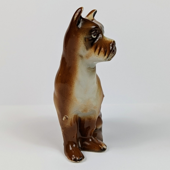Art Vintage Kitsch Ceramic Boxer Dog Figurine Made In Brazil Poshmark
